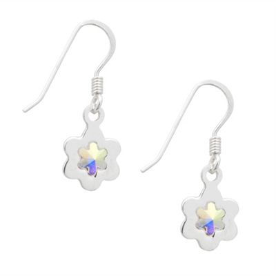 Sterling Silver Aurora Borealis Flower Drop