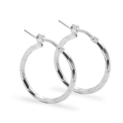 Simply Silver Sterling Silver Textured Hoop Earring