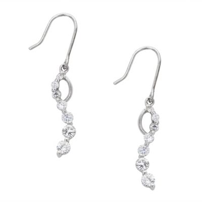 Simply Silver Sterling Silver Cubic Zirconia Wave Drop Earring