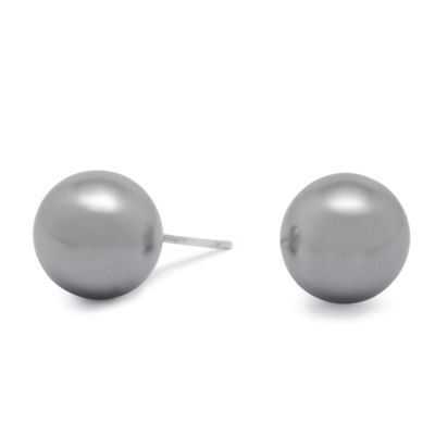 Simply Silver Sterling Silver Grey Pearl Stud Earring