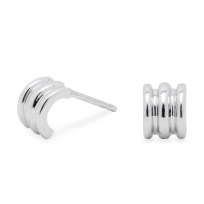 Simply Silver Sterling Silver Small Chunky Ridge Stud Earring