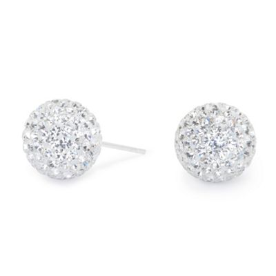 Sterling Silver Cubic Zirconia Large Pave Ball