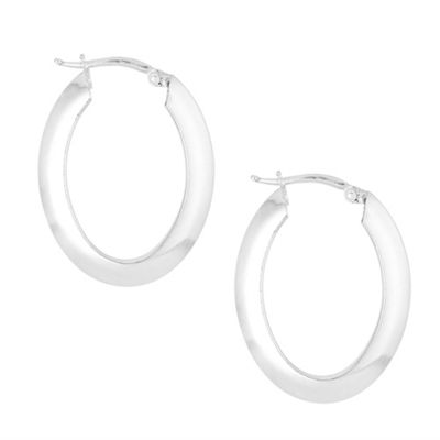 Statement sterling silver oval hoop earring