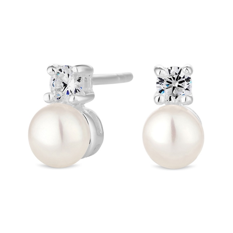 Simply Silver - Sterling Silver Pearl And Cubic Zirconia Earrings Review