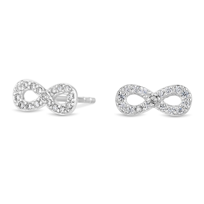 Simply Silver - Sterling Silver Pave Infinity Stud Earrings Review