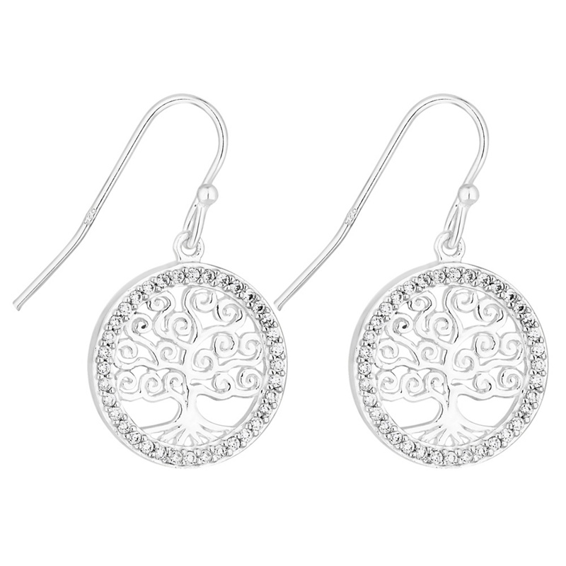 Simply Silver - Sterling Silver Tree Of Life Disc Drop Earrings Review