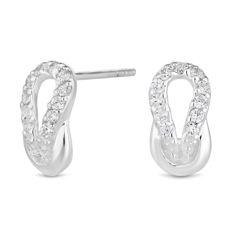 Simply Silver - Sterling Silver Pave Open Knot Earrings Review