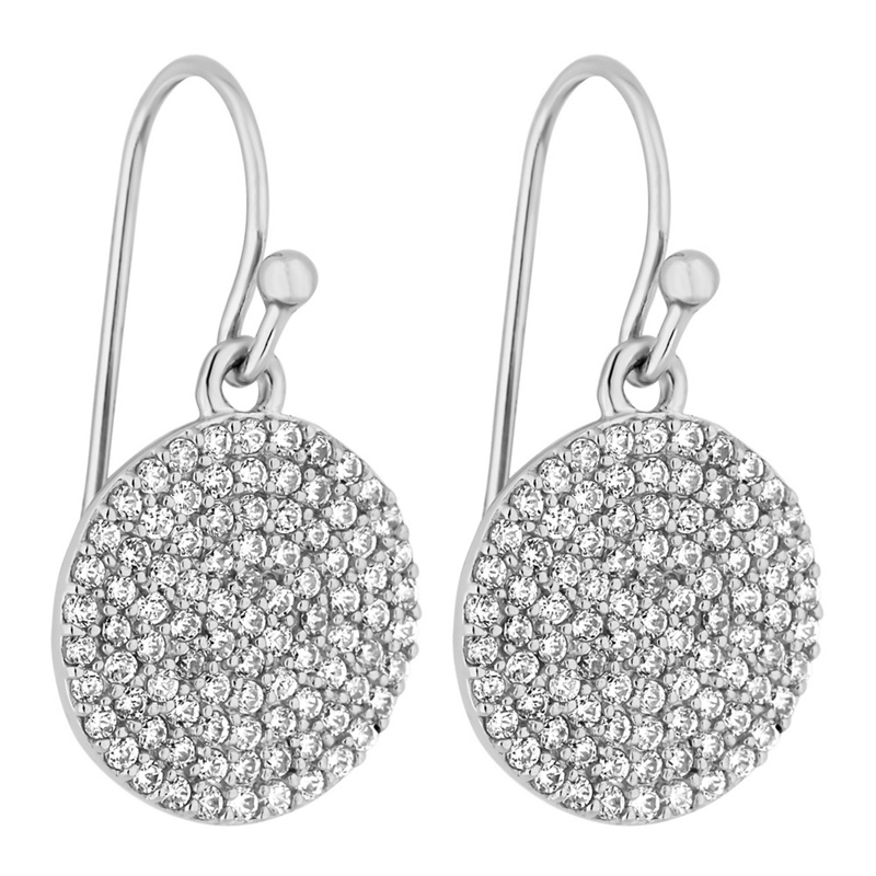 Simply Silver - Sterling Silver Pave Disc Earrings Review