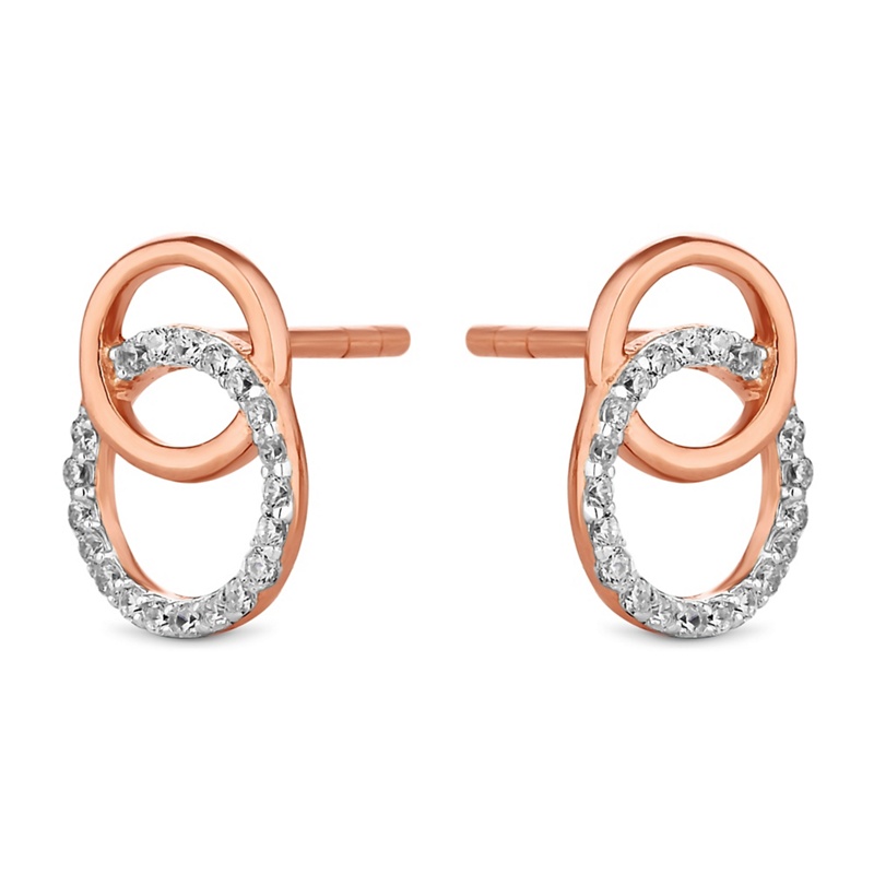 Simply Silver - Sterling Silver Pave Double Ring Earrings Review