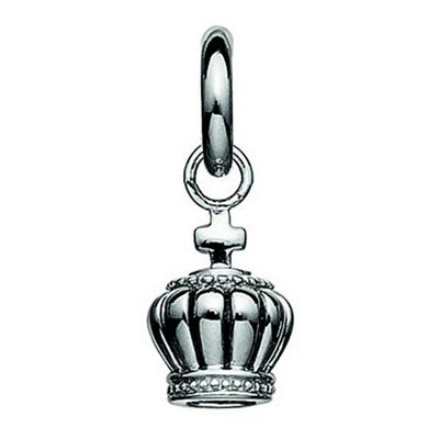 Sterling silver crown drop charm