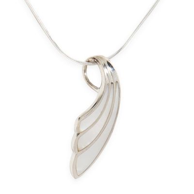 Simply Silver Sterling silver mother of pearl necklace