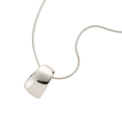Simply Silver Sterling Silver Irregular Square Pendant