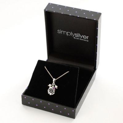 Simply Silver Sterling Silver Rose Pendant with Pearl Cluster