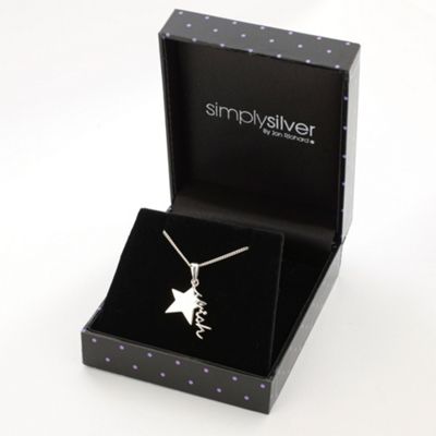 Simply Silver Sterling Silver Wish And Star Charm Pendant