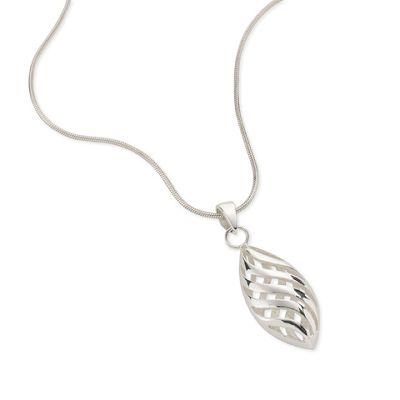 Simply Silver Sterling Silver Twisted Marquis Pendant