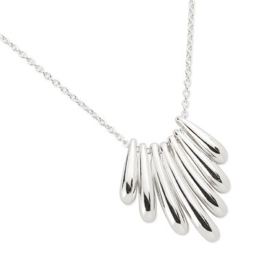 Simply Silver Sterling Silver Waterfall Bar Necklace