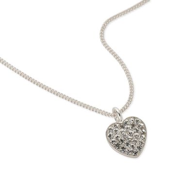Simply Silver Sterling Silver Pave Heart Pendant