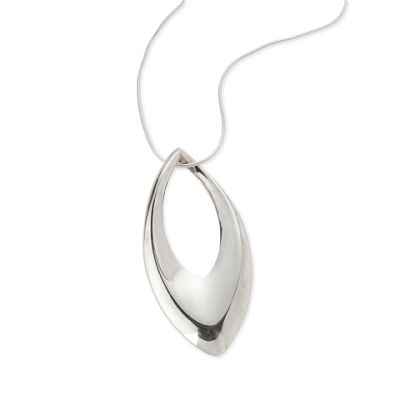 Simply Silver Large Oval Sterling Silver Pendant