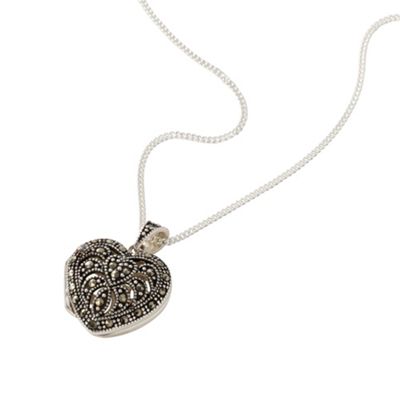Simply Silver Marcasite Sterling Silver Heart Locket