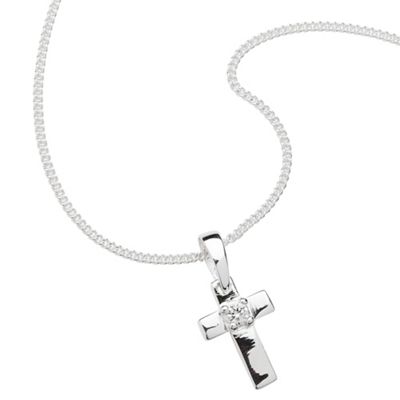 Simply Silver Sterling Silver Cubic Zirconia Cross Pendant
