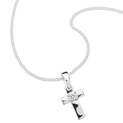 Sterling Silver Cubic Zirconia Cross Pendant