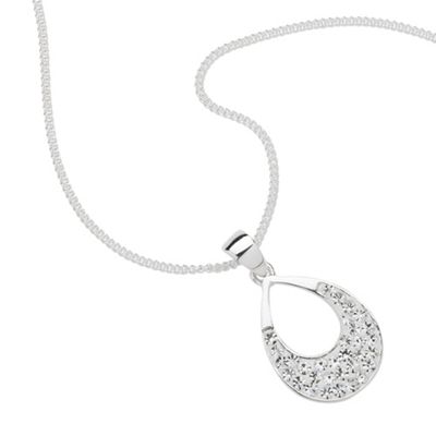 Simply Silver Sterling Silver Pave Teardrop Pendant