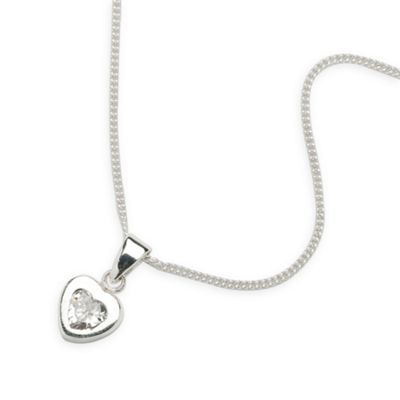 Simply Silver Sterling Silver Cubic Zirconia Heart Pendant