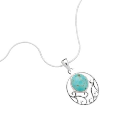 Simply Silver Sterling Silver Filigree Turquoise Pendant