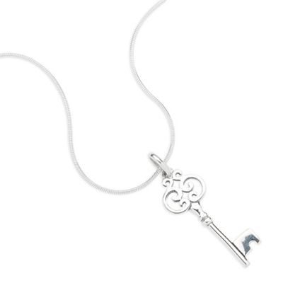 Simply Silver Sterling Silver Antique Key Pendant