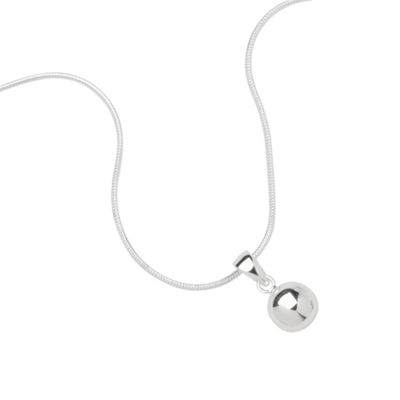 Sterling Silver Single Ball Drop Pendant Necklace