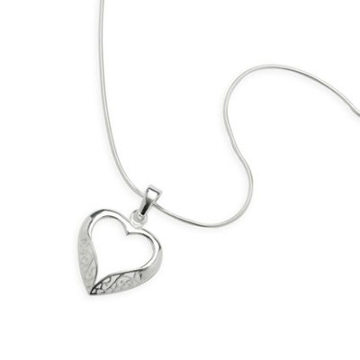 Simply Silver Sterling Silver Open Filigree Heart Pendant