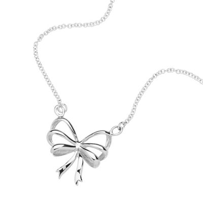 Simply Silver Sterling Silver Bow Necklace