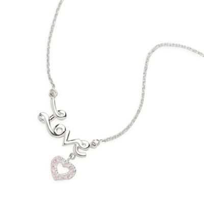 Simply Silver Sterling Silver Love Necklace With Cubic