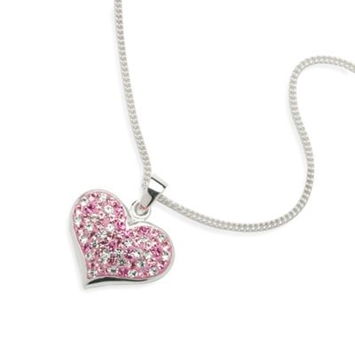 Sterling Silver Pave Crystal Heart Pendant