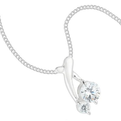 Sterling Silver Crossover Cubic Zirconia Pendant