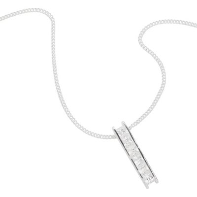 Simply Silver Sterling Silver Cubic Zirconia Bar Pendant
