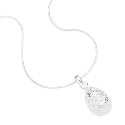 Simply Silver Sterling Silver Filigree Egg Pendant