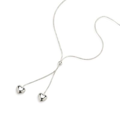 Simply Silver Sterling Silver Heart Lariot Necklace
