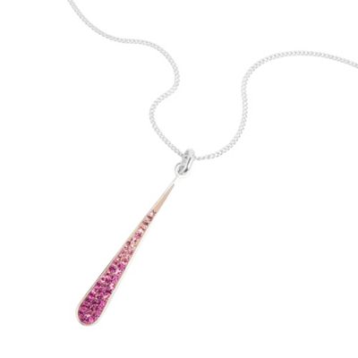 Simply Silver Sterling Silver Pink Pave Crystal Pendant