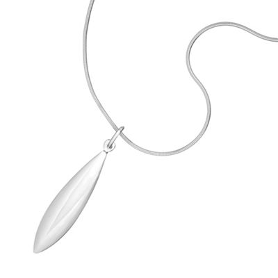 Simply Silver Sterling Silver Polished Navette Pendant Necklace