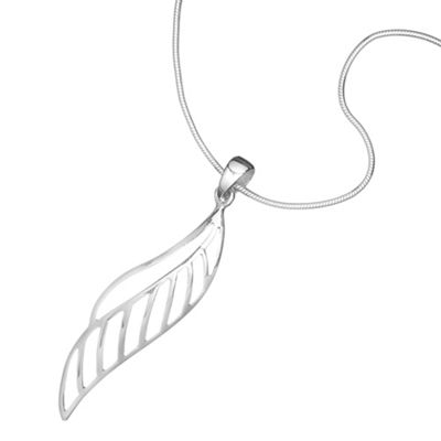 Simply Silver Sterling Silver Open Leaf Pendant Necklace