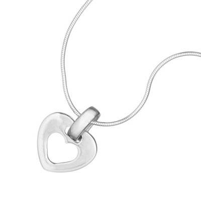 Simply Silver Sterling Silver Cut Out Heart Pendant Necklace