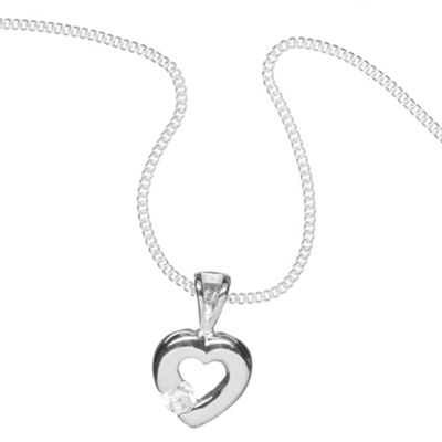 Simply Silver Sterling Silver Heart Pendant Necklace with