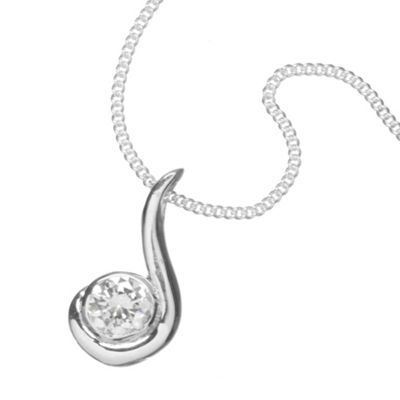 Simply Silver Sterling Silver Cubic Zirconia Swirl Pendant