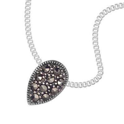 Simply Silver Sterling Silver Marcasite Teardrop Pendant