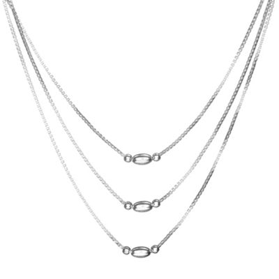 Simply Silver Sterling Silver Multi Row Nugget Necklace