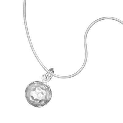 Simply Silver Sterling Silver Hammered Ball Pendant Necklace