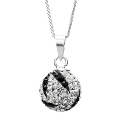 Simply Silver Sterling Silver Zebra Crystal Pave Ball Pendant