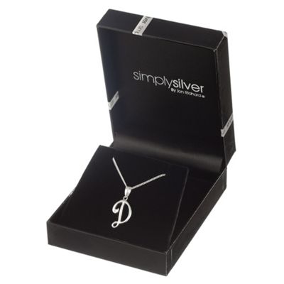 Simply Silver Sterling Silver D Initial Letter Pendant