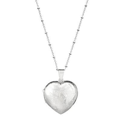 Simply Silver Sterling Silver Large Heart Locket Necklace